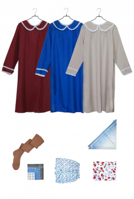 Комплект женской одежды (платье. нижнее белье, косынка, носовой платок)